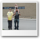 Jarek's niece and nephews in front of the Flathead County Detention Center